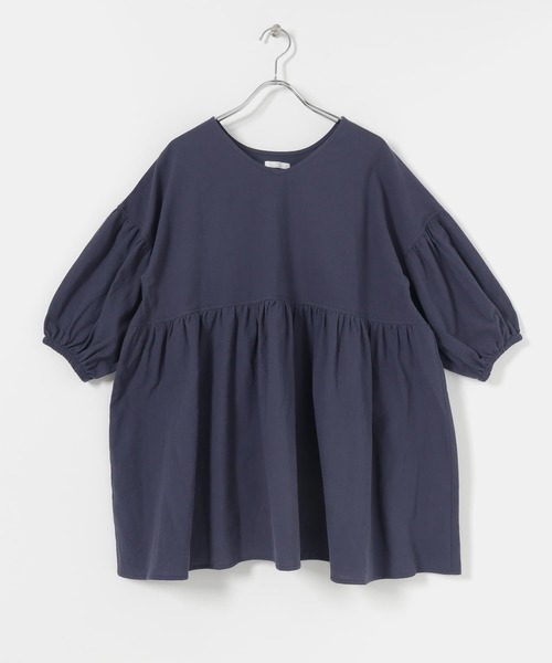ITEMS URBANRESEARCH（アイテムズ アーバンリサーチ）の「ドライコットンギャザーブラウス（シャツ/ブラウス・レディース・ネイビー/ブラウン/ベージュ・FREE）」の9枚目の写真