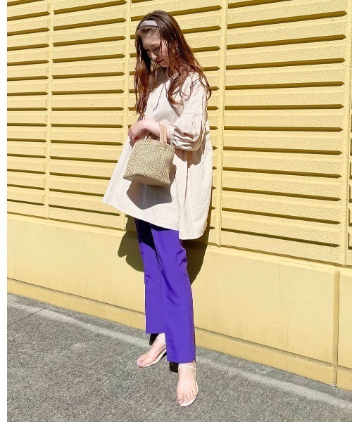 ITEMS URBANRESEARCH（アイテムズ アーバンリサーチ）の「ドライコットンギャザーブラウス（シャツ/ブラウス・レディース・ネイビー/ブラウン/ベージュ・FREE）」の5枚目の写真