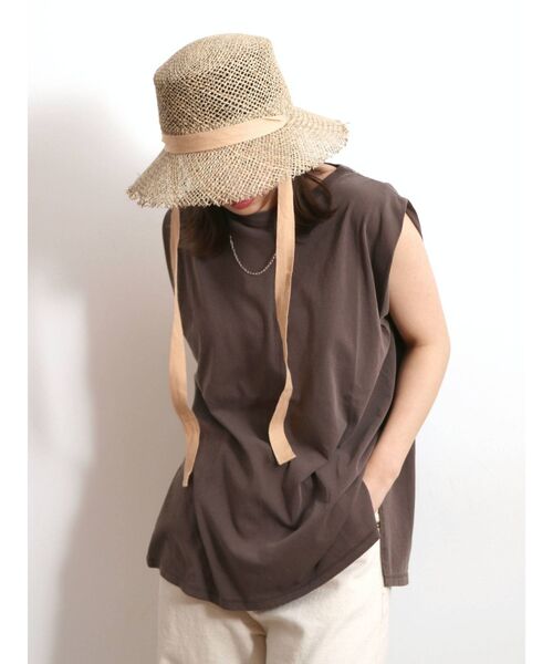 Ungrid（アングリッド）の「ウォッシュカラータンクトップ（タンクトップ・レディース・オフホワイト/チャコールグレー/オレンジ/ブルー/ブラウン・FREE）」の4枚目の写真