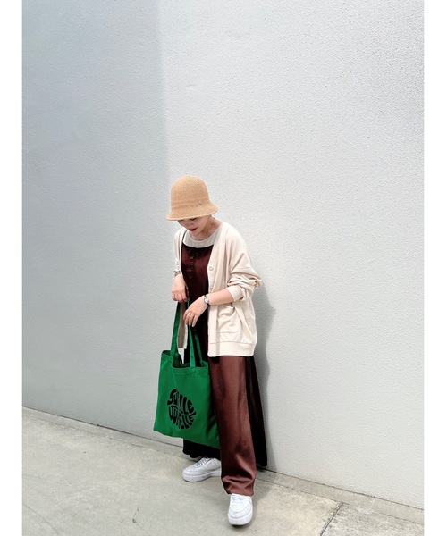 JUMELLE(ジュメロ)の「タイポグラフィートートバッグ(トートバッグ・レディース・グリーン/ホワイト・FREE)」の21枚目の写真