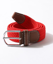 【ZIP FIVE】穴がどこにでも通せる フリーサイズ 編み込みメッシュゴムベルト