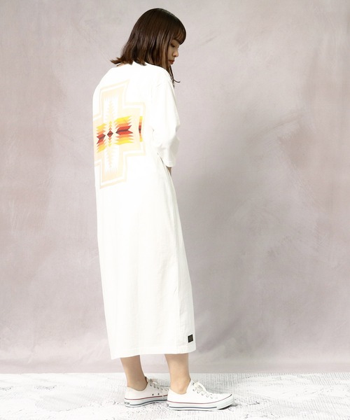 PENDLETON(ペンドルトン)の「【 PENDLETON / ペンドルトン 】バック プリント Tシャツ ワンピース 2275-8106 MNY(ワンピース・レディース・ホワイト/ライトグレー/グリーン系その他/ベージュ/ブラック系その他・FREE)」の1枚目の写真