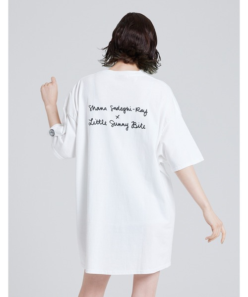 Little sunny bite（リトルサニーバイト）の「shana sadeghi-ray x little sunny bite LSB number plate big tee（Tシャツ/カットソー・レディース・ホワイト/ブラック/オレンジ・SMALL/MEDIUM）」の5枚目の写真