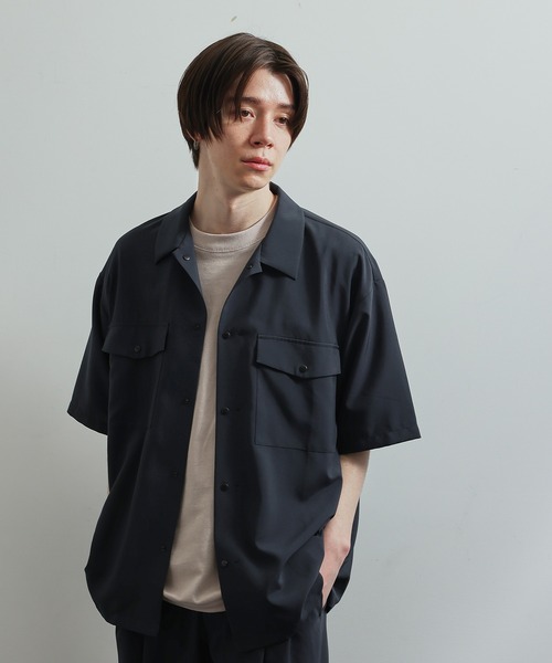 JUNRED(ジュンレッド)の「バイシクルハーフスリーブスナップシャツ(シャツ/ブラウス・メンズ・ベージュ/ベージュ系その他/ブルー系その他4/ブラック・M/L/S/LL)」の2枚目の写真
