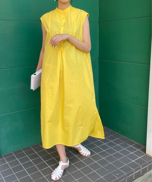 StyleSea(スタイルシー)の「フロントヨーク切り替えノースリーブワンピース(ワンピース・レディース・ブラック/イエロー/ブルー・MEDIUM)」の3枚目の写真