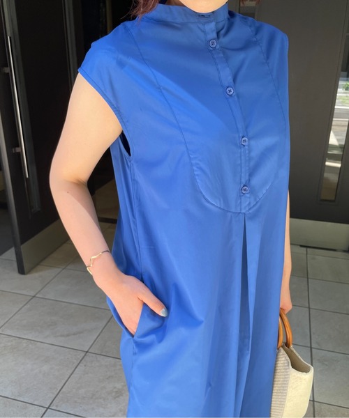 StyleSea(スタイルシー)の「フロントヨーク切り替えノースリーブワンピース(ワンピース・レディース・ブラック/イエロー/ブルー・MEDIUM)」の7枚目の写真