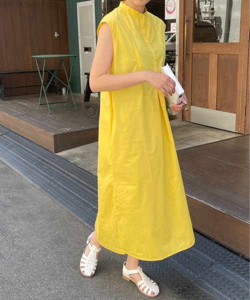 StyleSea(スタイルシー)の「フロントヨーク切り替えノースリーブワンピース(ワンピース・レディース・ブラック/イエロー/ブルー・MEDIUM)」の17枚目の写真