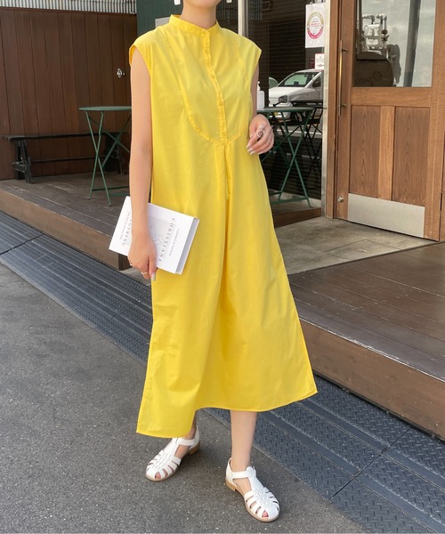 StyleSea(スタイルシー)の「フロントヨーク切り替えノースリーブワンピース(ワンピース・レディース・ブラック/イエロー/ブルー・MEDIUM)」の14枚目の写真