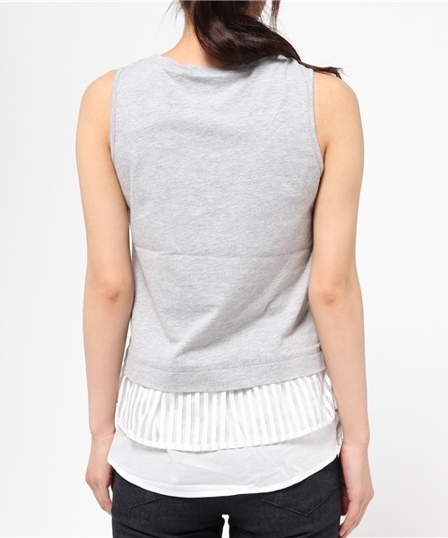 SENSE OF PLACE by URBAN RESEARCH（センスオブプレイスバイアーバンリサーチ）の「ダブルレイヤードタンク（Tシャツ/カットソー・レディース・ホワイト/グレー/ネイビー・FREE）」の6枚目の写真