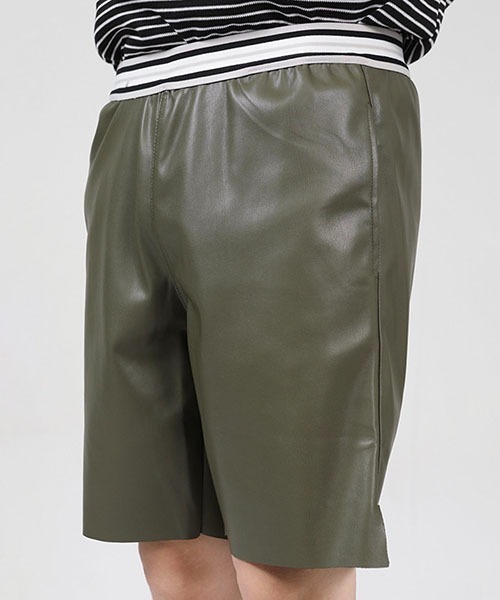 WESTBOY(ウエストボーイ)の「【WB ORIGINALS】PU Leather Short Pants WO22S4PT11(その他パンツ・メンズ・ブラック/カーキ・M/L/XL)」の3枚目の写真