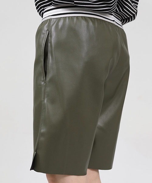 WESTBOY(ウエストボーイ)の「【WB ORIGINALS】PU Leather Short Pants WO22S4PT11(その他パンツ・メンズ・ブラック/カーキ・M/L/XL)」の5枚目の写真