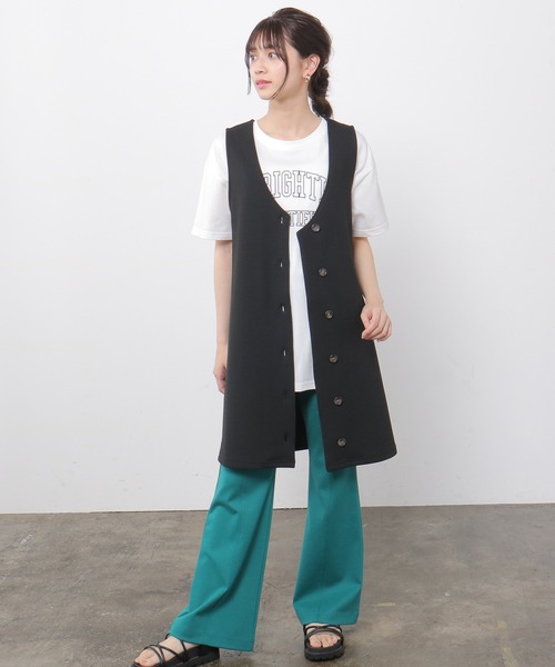 Honeys（ハニーズ）の「前釦ジャンスカ（ジャンパースカート・レディース・ブラック/モカ/ピンク・S/M/L）」の20枚目の写真