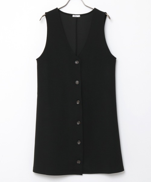 Honeys（ハニーズ）の「前釦ジャンスカ（ジャンパースカート・レディース・ブラック/モカ/ピンク・S/M/L）」の14枚目の写真