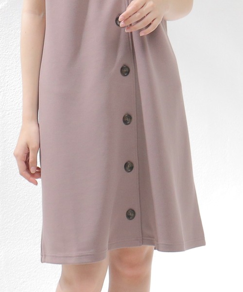 Honeys（ハニーズ）の「前釦ジャンスカ（ジャンパースカート・レディース・ブラック/モカ/ピンク・S/M/L）」の13枚目の写真