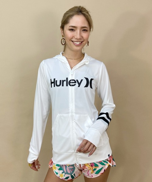 Hurley/ハーレールーズシルエットフロントロゴ無地長袖ラッシュガード/フルジップパーカーラッシュガードWRG2100001