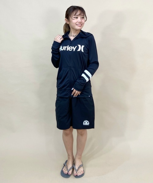 Hurley/ハーレールーズシルエットフロントロゴ無地長袖ラッシュガード/フルジップパーカーラッシュガードWRG2100001