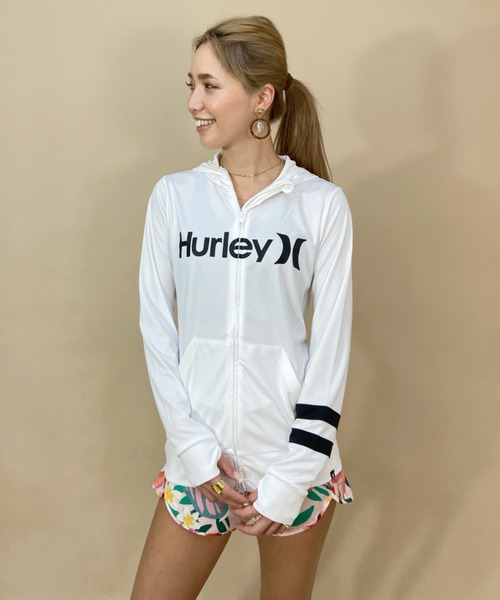Hurley/ハーレールーズシルエットフロントロゴ無地長袖ラッシュガード/フルジップパーカーラッシュガードWRG2100001