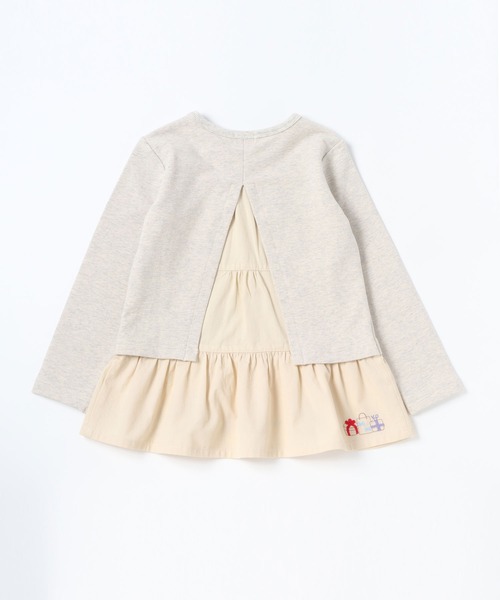 KP（ケーピー）の「レイヤード風裏毛長袖チュニック(100～130cm)（スウェット・キッズ・オートミール/ブルー系その他・110cm/100cm/120cm/130cm）」の6枚目の写真