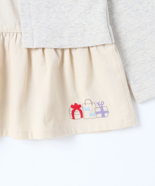 KP（ケーピー）の「レイヤード風裏毛長袖チュニック(100～130cm)（スウェット・キッズ・オートミール/ブルー系その他・110cm/100cm/120cm/130cm）」の8枚目の写真