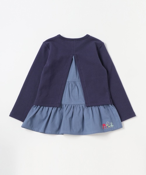 KP（ケーピー）の「レイヤード風裏毛長袖チュニック(100～130cm)（スウェット・キッズ・オートミール/ブルー系その他・110cm/100cm/120cm/130cm）」の12枚目の写真