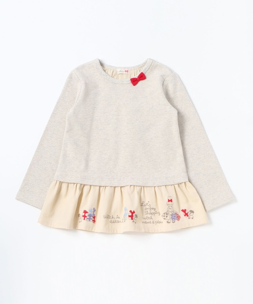 KP（ケーピー）の「レイヤード風裏毛長袖チュニック(100～130cm)（スウェット・キッズ・オートミール/ブルー系その他・110cm/100cm/120cm/130cm）」の17枚目の写真