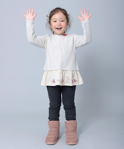 KP（ケーピー）の「レイヤード風裏毛長袖チュニック(100～130cm)（スウェット・キッズ・オートミール/ブルー系その他・110cm/100cm/120cm/130cm）」の16枚目の写真