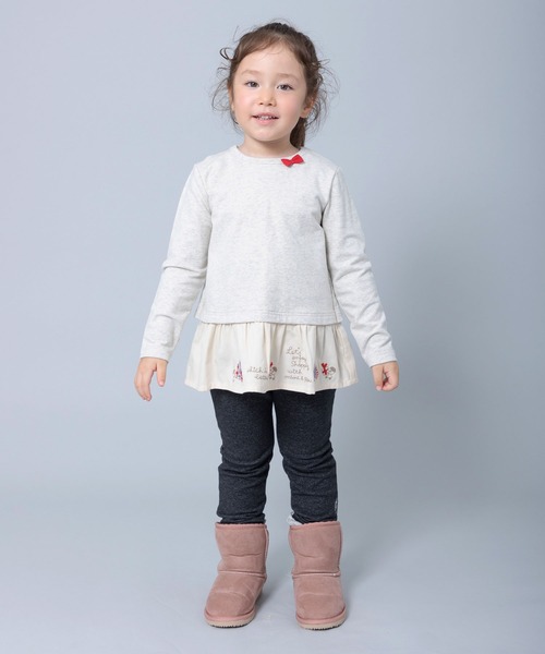 KP（ケーピー）の「レイヤード風裏毛長袖チュニック(100～130cm)（スウェット・キッズ・オートミール/ブルー系その他・110cm/100cm/120cm/130cm）」の14枚目の写真