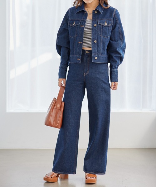 Heather（ヘザー）の「デニムワイドパンツ　125914（デニムパンツ・レディース・ブルー/ブラック・M/S）」の7枚目の写真