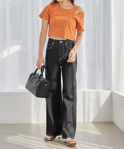 Heather（ヘザー）の「デニムワイドパンツ　125914（デニムパンツ・レディース・ブルー/ブラック・M/S）」の15枚目の写真