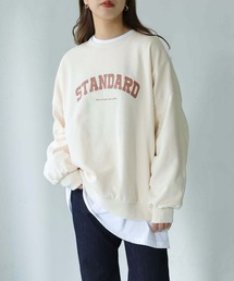 【shemoshelly】WEB限定 裏毛”STANDARD”カレッジロゴプリントスウェット