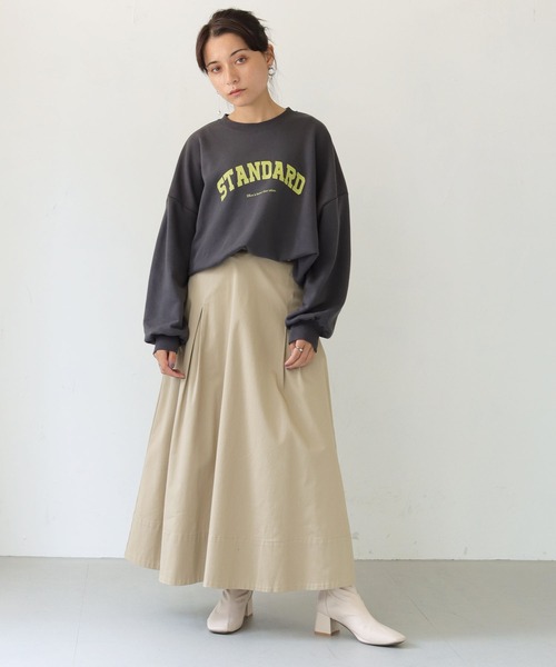 HER CLOSET(ハークローゼット)の「【shemoshelly】WEB限定 裏毛”STANDARD”カレッジロゴプリントスウェット(Tシャツ/カットソー・レディース・チャコールグレー/ブラック/グリーン/ヘザーグレー/ホワイト系その他・M)」の15枚目の写真