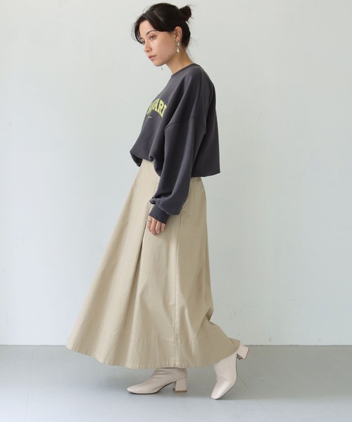 HER CLOSET(ハークローゼット)の「【shemoshelly】WEB限定 裏毛”STANDARD”カレッジロゴプリントスウェット(Tシャツ/カットソー・レディース・チャコールグレー/ブラック/グリーン/ヘザーグレー/ホワイト系その他・M)」の16枚目の写真