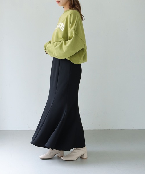 HER CLOSET(ハークローゼット)の「【shemoshelly】WEB限定 裏毛”STANDARD”カレッジロゴプリントスウェット(Tシャツ/カットソー・レディース・チャコールグレー/ブラック/グリーン/ヘザーグレー/ホワイト系その他・M)」の22枚目の写真