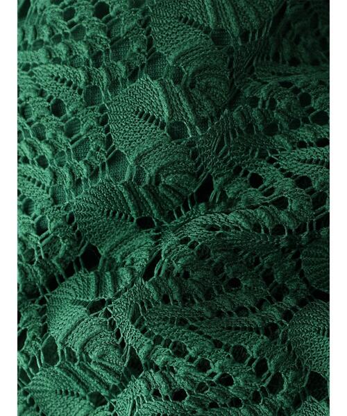 Green Parks(グリーンパークス)の「5分袖カットレースプルオーバー(Tシャツ/カットソー・レディース・ブラック/オフホワイト/グリーン・FREE)」の9枚目の写真