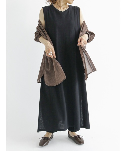 Samansa Mos2 blue(サマンサモスモスブルー)の「グレンチェックブラウス(シャツ/ブラウス・レディース・ネイビー/ブラウン/グレー・フリ-)」の11枚目の写真