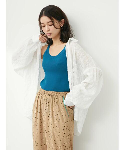 Green　Parks（グリーンパークス）の「・novem9 シアー長袖シャツチュニック（シャツ/ブラウス・レディース・グリーン系その他2/オレンジ/オフホワイト/イエロー・FREE）」の19枚目の写真