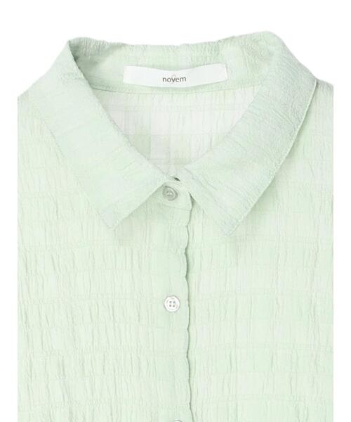 Green　Parks（グリーンパークス）の「・novem9 シアー長袖シャツチュニック（シャツ/ブラウス・レディース・グリーン系その他2/オレンジ/オフホワイト/イエロー・FREE）」の6枚目の写真