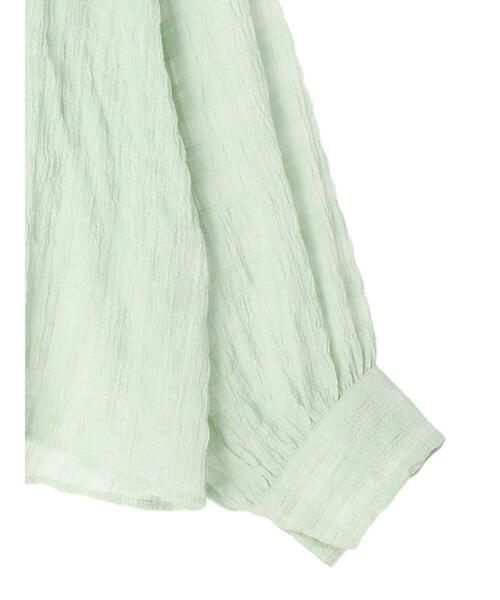 Green　Parks（グリーンパークス）の「・novem9 シアー長袖シャツチュニック（シャツ/ブラウス・レディース・グリーン系その他2/オレンジ/オフホワイト/イエロー・FREE）」の7枚目の写真