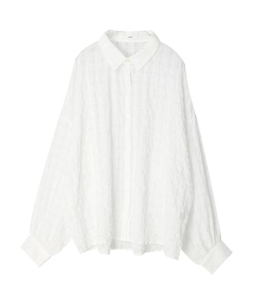 Green　Parks（グリーンパークス）の「・novem9 シアー長袖シャツチュニック（シャツ/ブラウス・レディース・グリーン系その他2/オレンジ/オフホワイト/イエロー・FREE）」の12枚目の写真