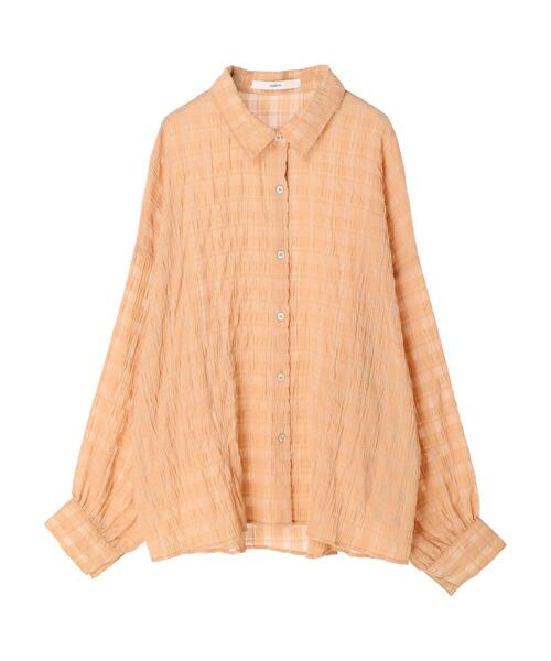 Green　Parks（グリーンパークス）の「・novem9 シアー長袖シャツチュニック（シャツ/ブラウス・レディース・グリーン系その他2/オレンジ/オフホワイト/イエロー・FREE）」の13枚目の写真