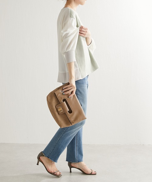 PAPILLONNER（パピヨネ）の「様々なシチュエーションに/3WAY/折りたたみショルダー/PAPILLONNER/パピヨネ（ショルダーバッグ・レディース・ベージュ/サックスブルー・FREE）」の8枚目の写真