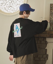 ボリュームスリーブレトロプリントTee