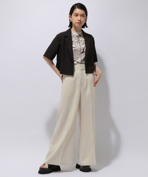 HARE（ハレ）の「サイドバックルワイドフレアパンツ(HARE)（その他パンツ・レディース・アイボリー/ブラック/ボルドー・FREE）」の4枚目の写真