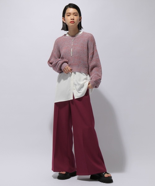 HARE（ハレ）の「サイドバックルワイドフレアパンツ(HARE)（その他パンツ・レディース・アイボリー/ブラック/ボルドー・FREE）」の11枚目の写真