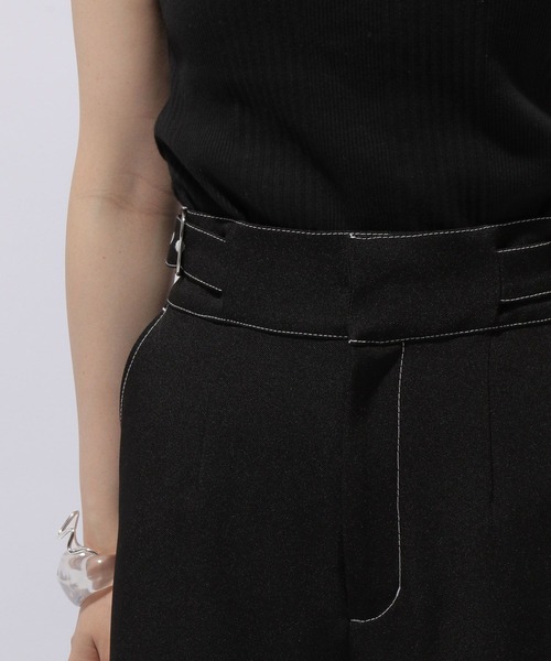 HARE（ハレ）の「サイドバックルワイドフレアパンツ(HARE)（その他パンツ・レディース・アイボリー/ブラック/ボルドー・FREE）」の10枚目の写真