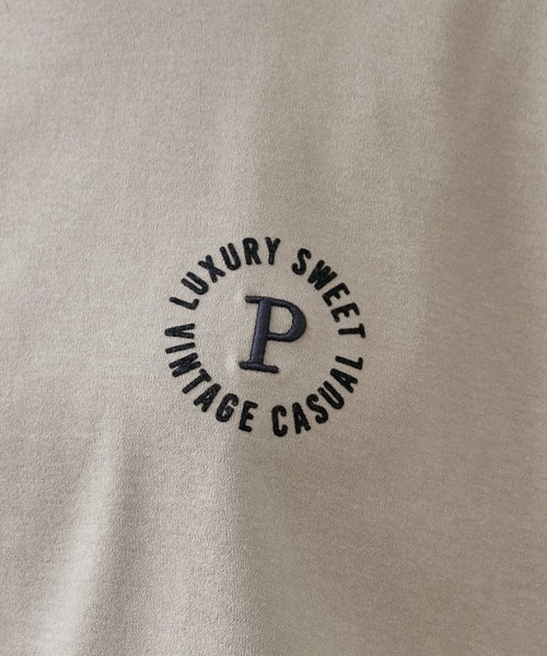 PUAL CE CIN(ピュアルセシン)の「フロッキープリント配色ステッチT(Tシャツ/カットソー・レディース・オフホワイト/チャコールグレー/グレイッシュベージュ・FREE)」の20枚目の写真