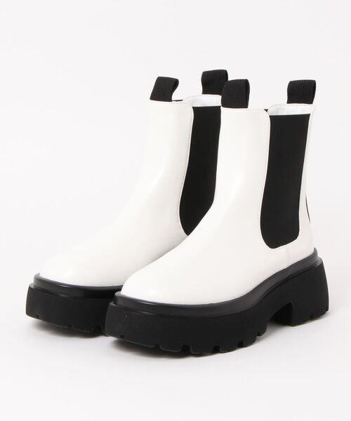 ENVYM(アンビー)の「ショートサイドゴアブーツ(ブーツ・レディース・ホワイト/ブラック・22.5cm/23.5cm/24.5cm)」の5枚目の写真