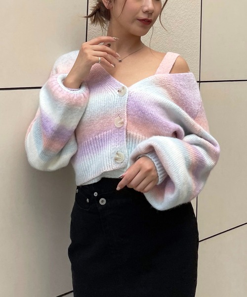 SPIRALGIRL（スパイラルガール）の「グラデーション二ットアンサンブル（ニット/セーター・レディース・ピンク系/グリーン系・FREE）」の18枚目の写真