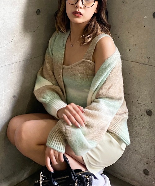 SPIRALGIRL（スパイラルガール）の「グラデーション二ットアンサンブル（ニット/セーター・レディース・ピンク系/グリーン系・FREE）」の12枚目の写真