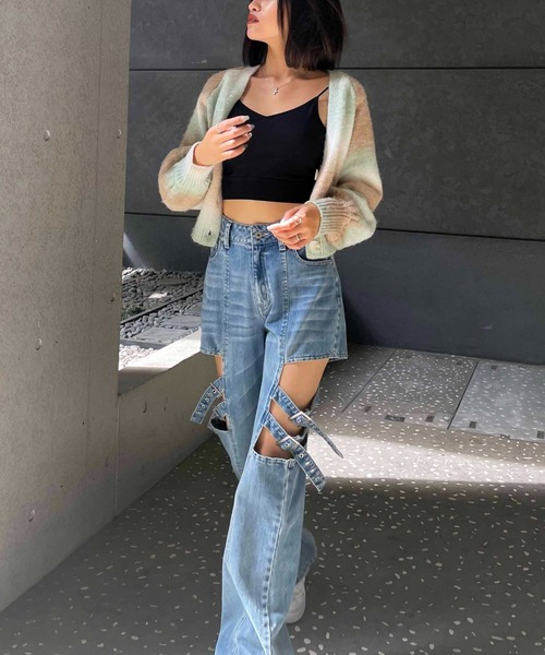 SPIRALGIRL（スパイラルガール）の「グラデーション二ットアンサンブル（ニット/セーター・レディース・ピンク系/グリーン系・FREE）」の7枚目の写真